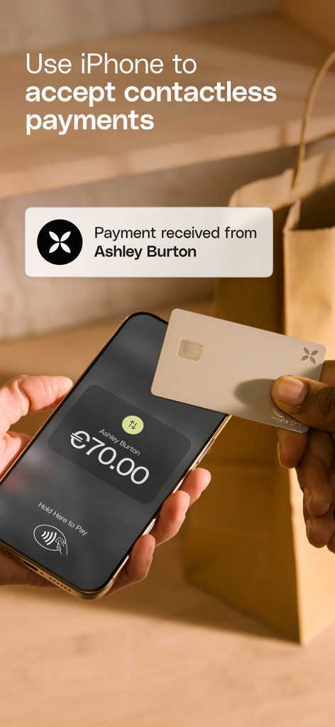 Accepting contactless card payments on an iPhone with the Qonto business app