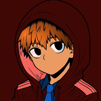 manga character with a hoodie