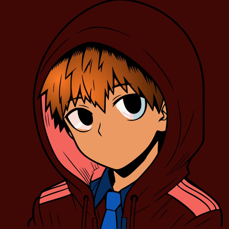 manga character with a hoodie