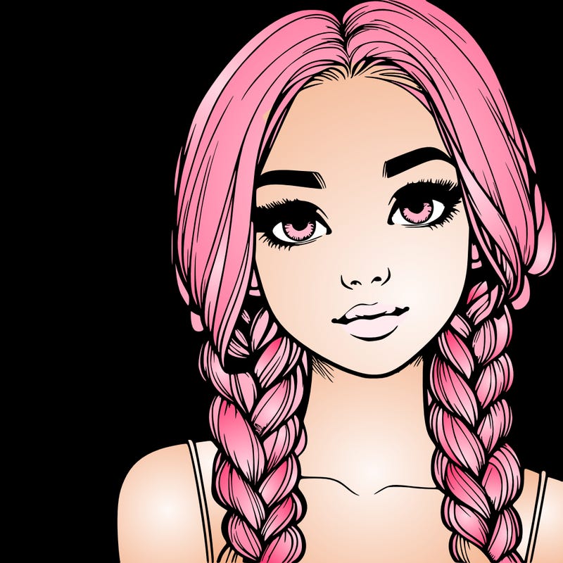 realistic girl with braids