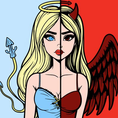 devil vs angel realistic girl