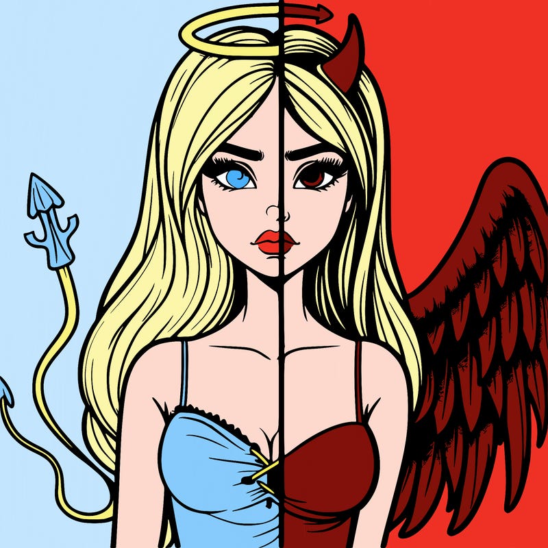 devil vs angel realistic girl