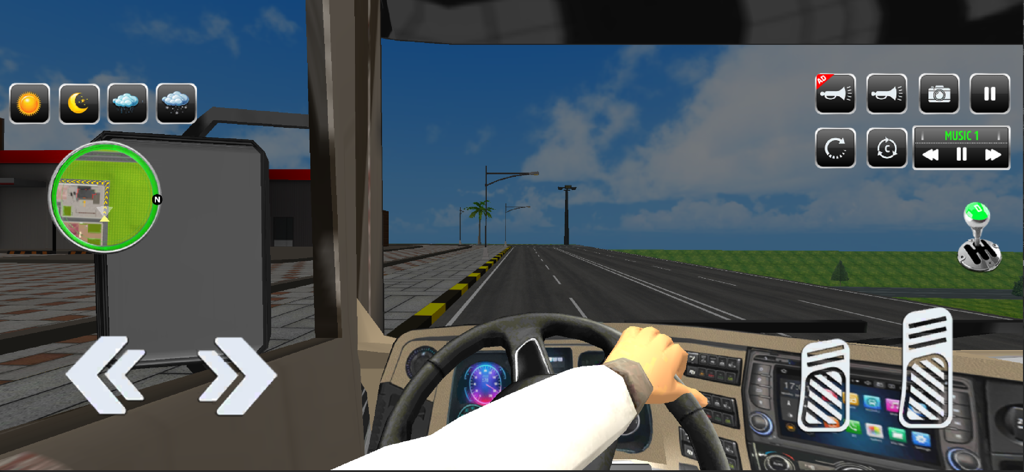 Factory Truck Simulator Games - Perspectiva en primera persona de la conducción de un camión cisterna de leche en Factory Truck Simulator Games