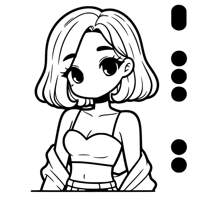 korean girl with shoulder length hair and a crop top