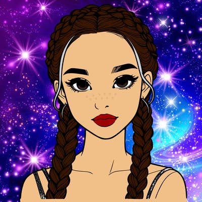 realistic girl with braids