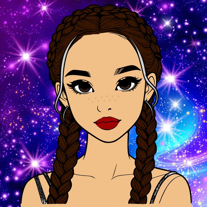 realistic girl with braids