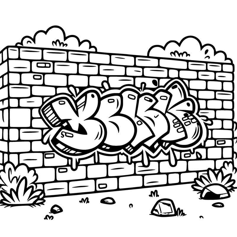 a brick wall with graffiti on it