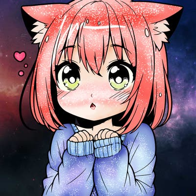 shy anime catgirl