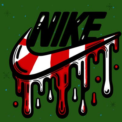dripping nike logo