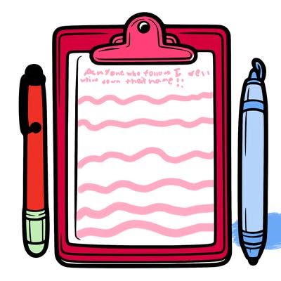 blank clip board with pen