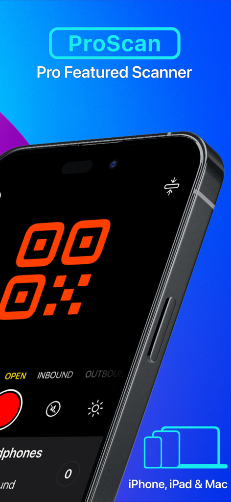 iPhone mostrando la función ProScan para escanear códigos de barras y códigos QR para el inventario y la facturación empresarial.