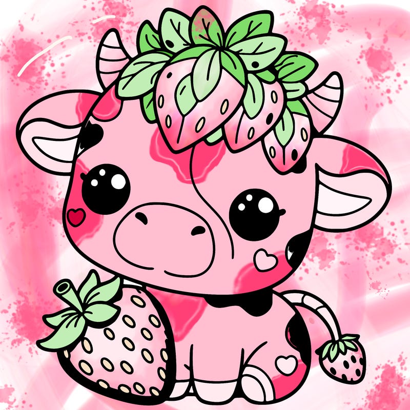 cute strawberry cow