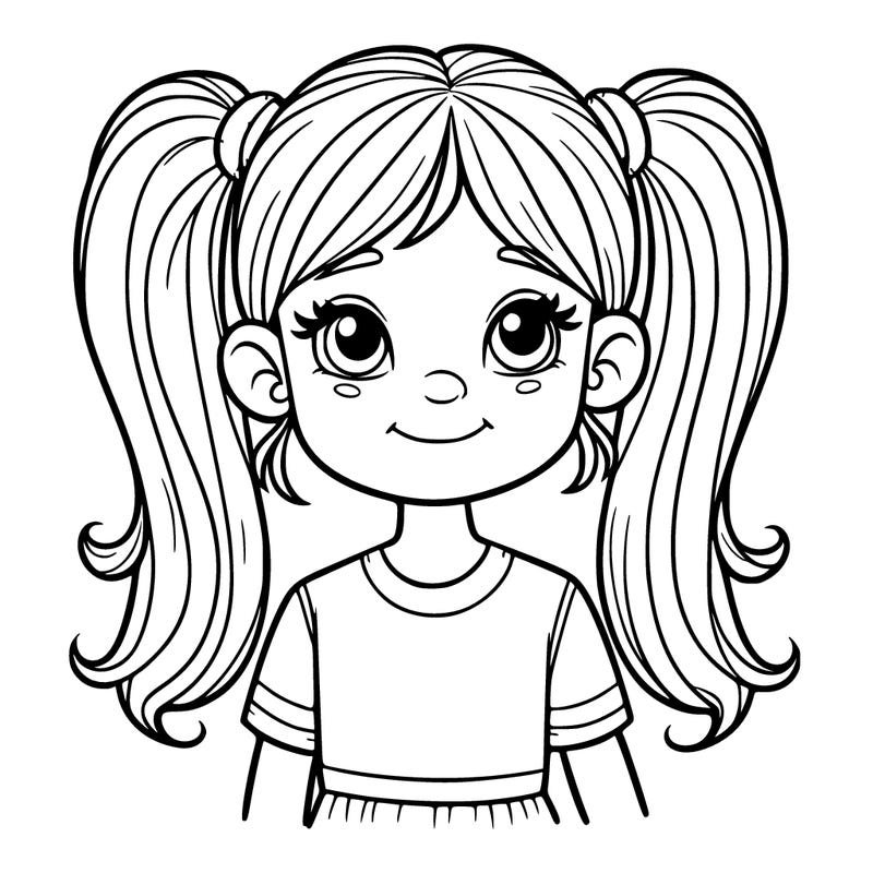 girl with pigtails