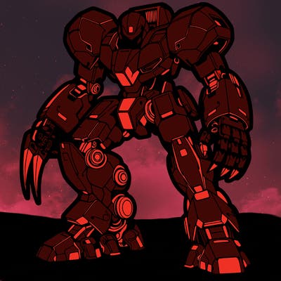 mecha with armored claws.