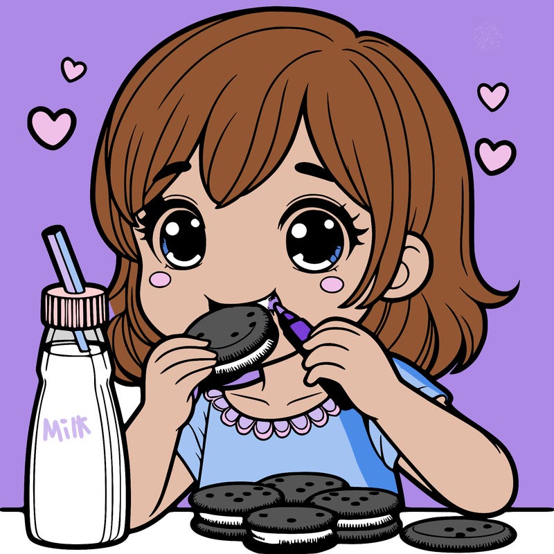 girl eating biscuits