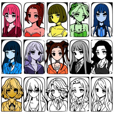 girls that look diffrent anime