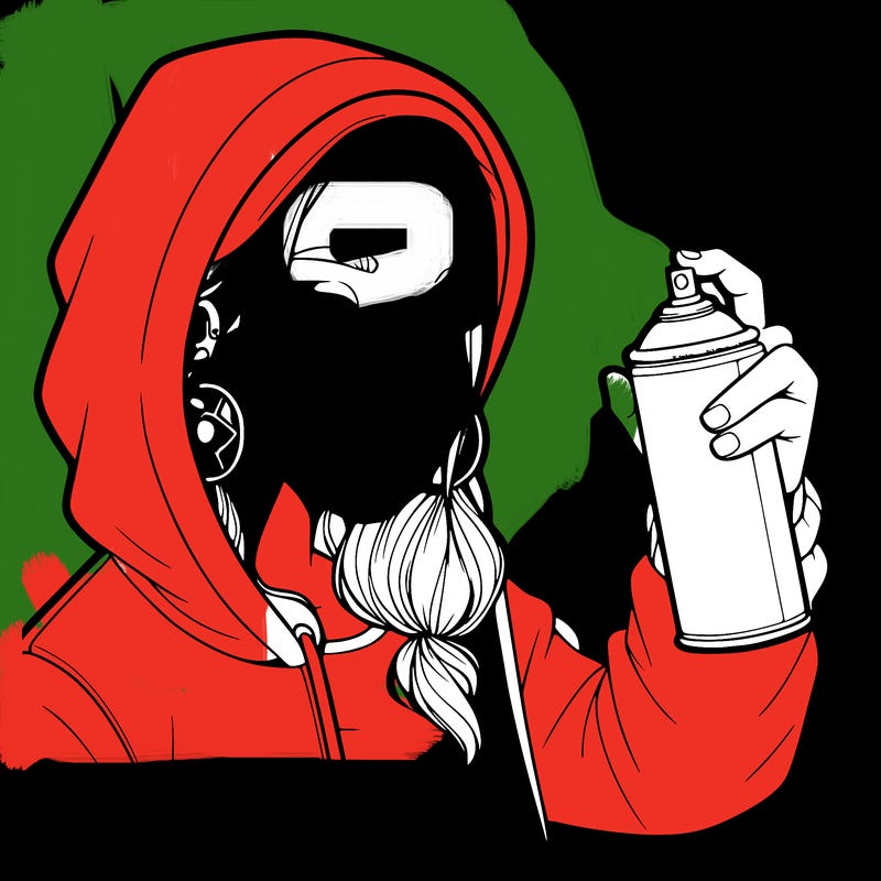 a realistic girl, spray painting