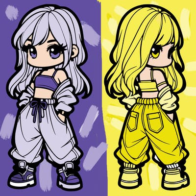 girl in crop top and baggy pants