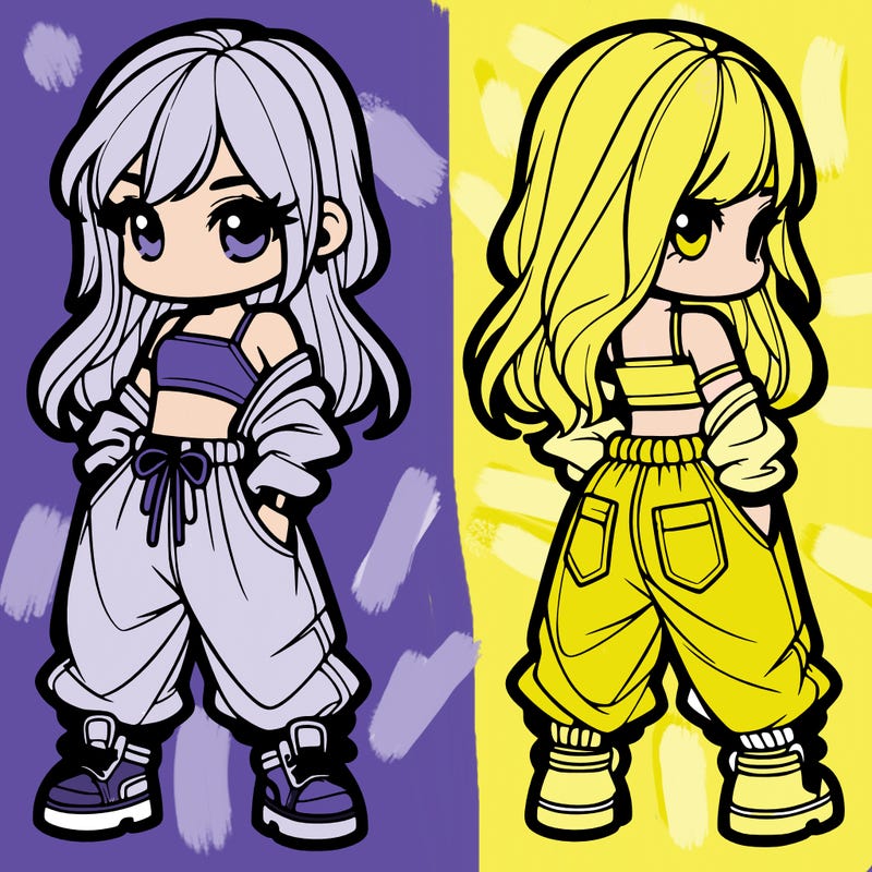 girl in crop top and baggy pants