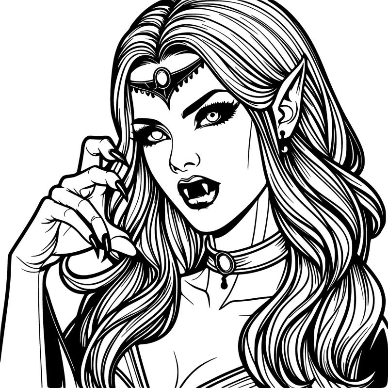 realistic vampire sorcerer woman