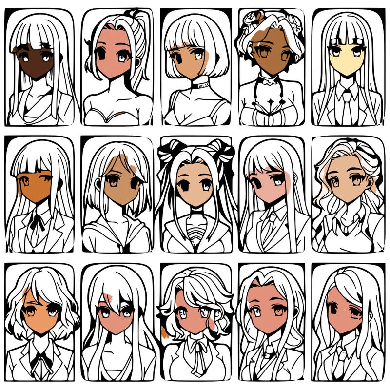 girls that look diffrent anime