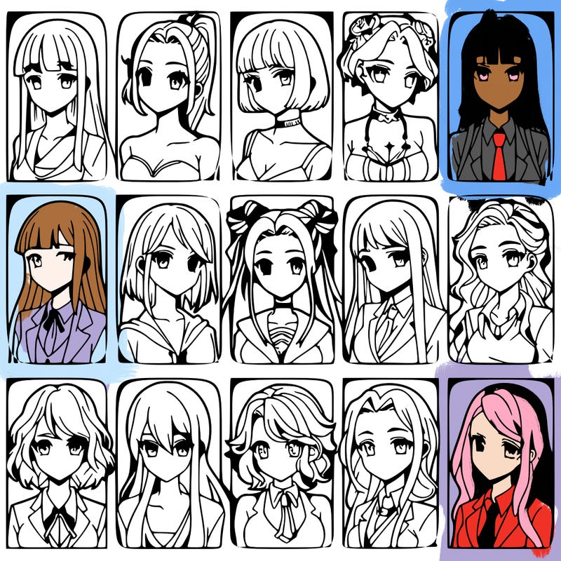 girls that look diffrent anime