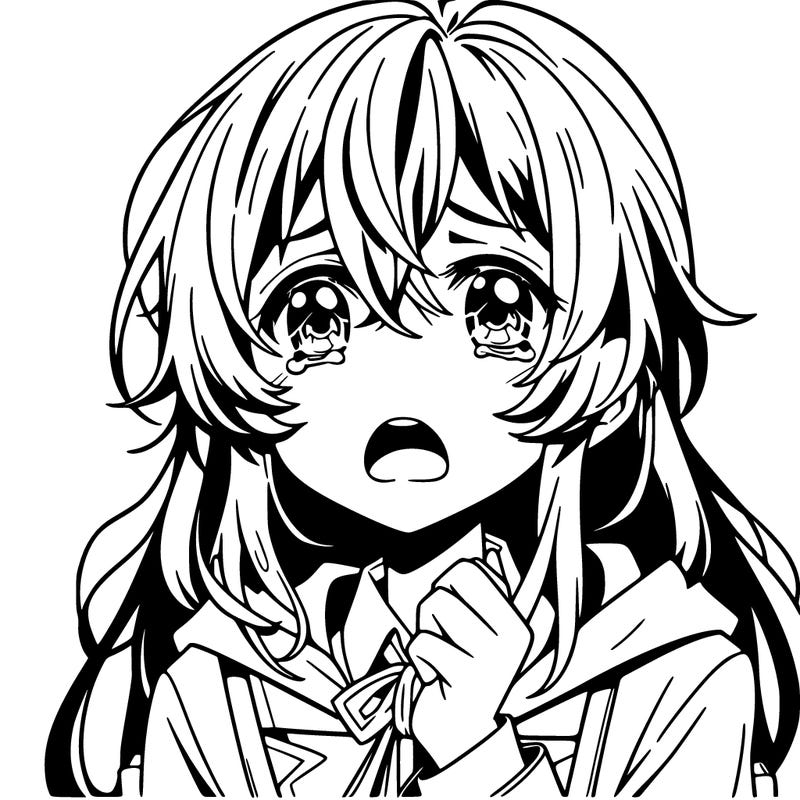 anime girl crying