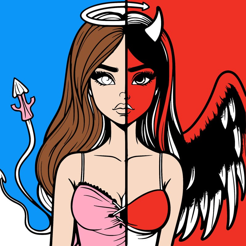 devil vs angel realistic girl