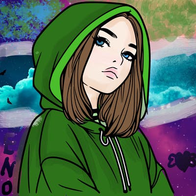 a realistic girl in a hoodie