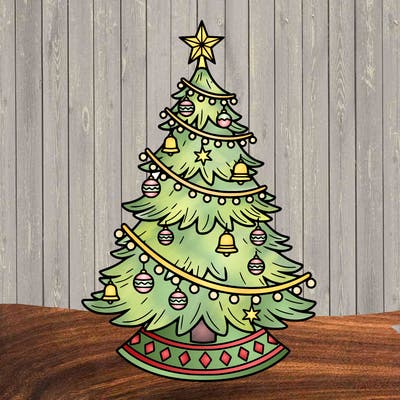 decorated christmas tree 🎄