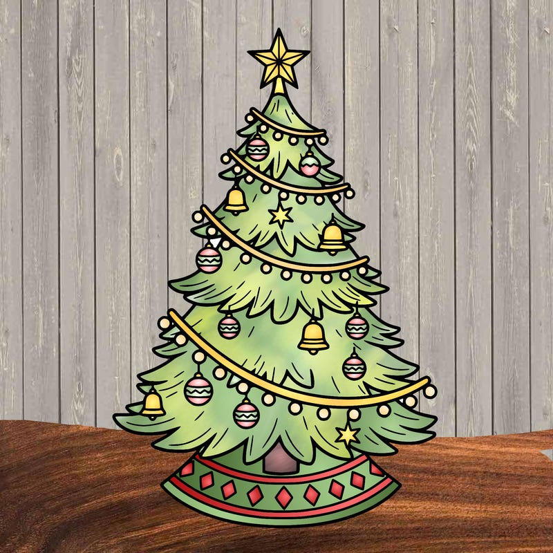 decorated christmas tree 🎄