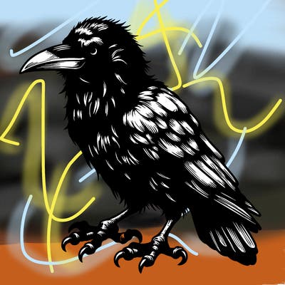 realistic creepy crow