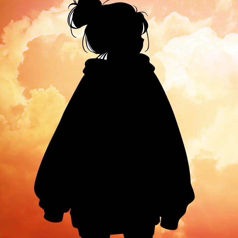 realistic girl with a oversized sweatshirt on and a bun