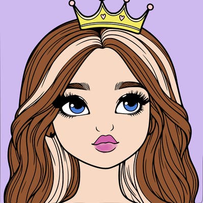 a realistic girl with a crown on