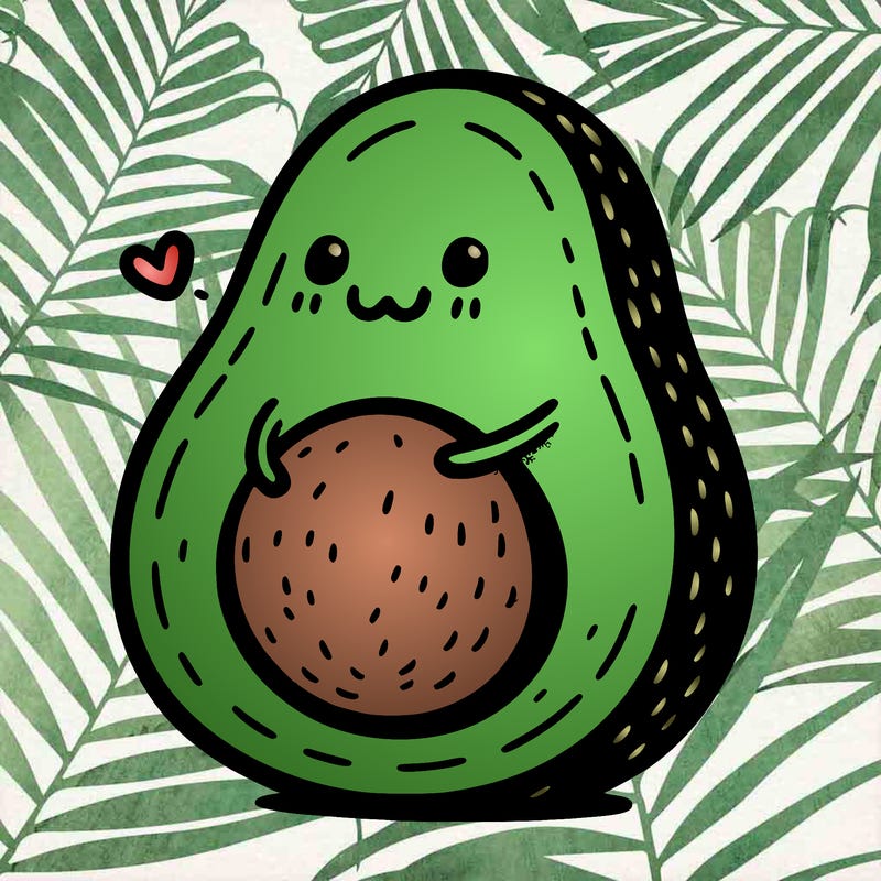 an avocado hugging an avocado