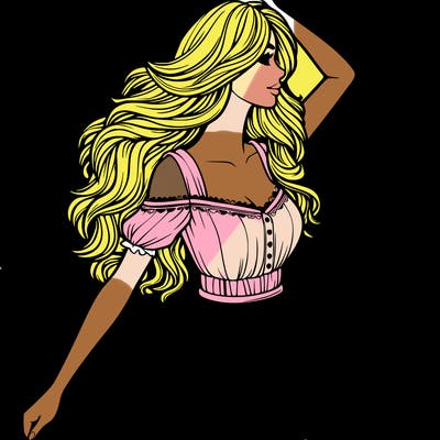 woman wearing dress in field realistic