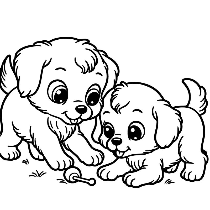 two small dogs playing