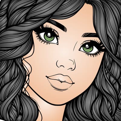 beautiful realistic girl close up to the camera with wavy hair,