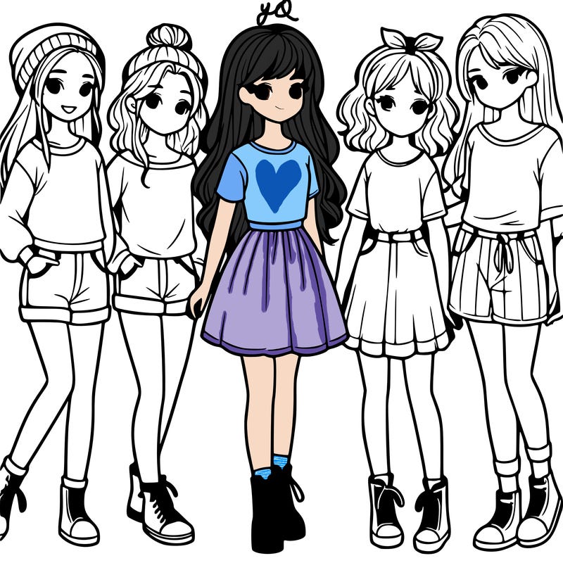 a group of five girls