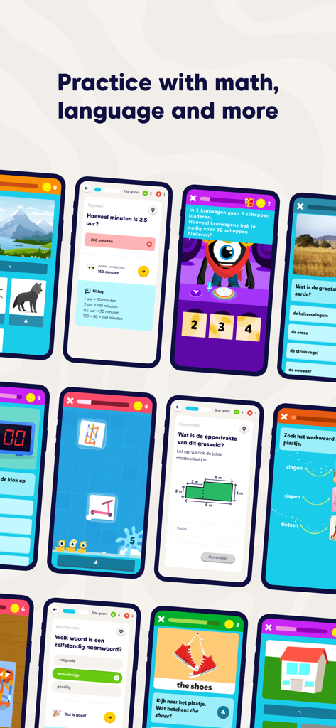 Squla - Fun learning - Educational math and language quizzes for elementary students on the Squla app