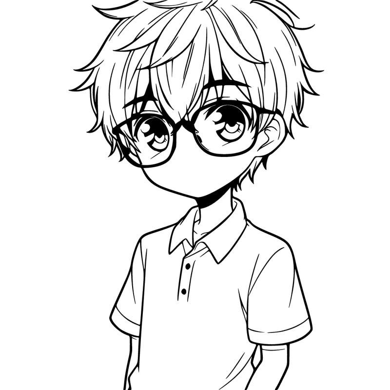 boy manga character with glasses