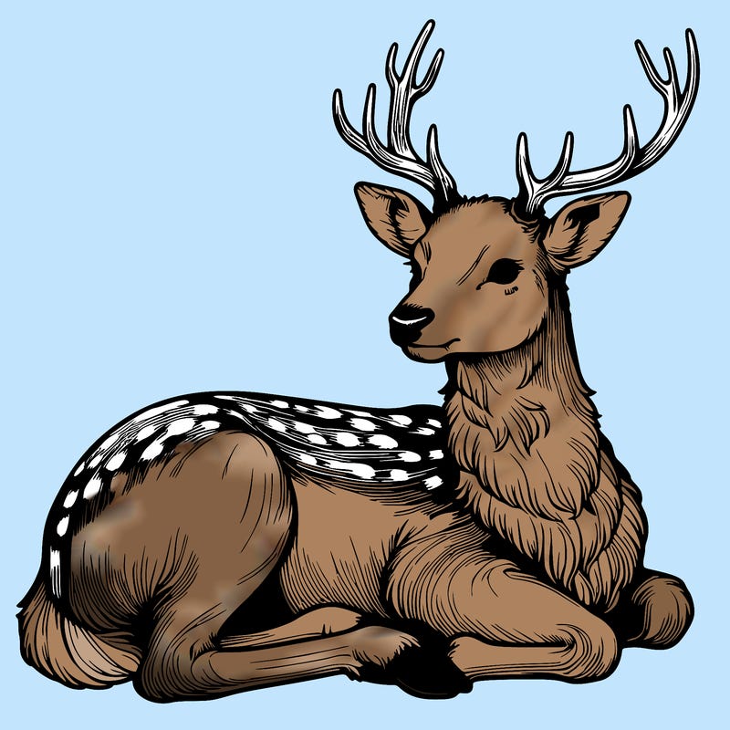 realistic deer with antlers