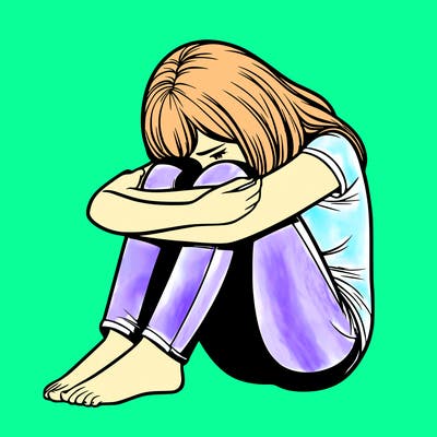 realistic depressed female