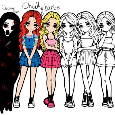 a group of girls realistic