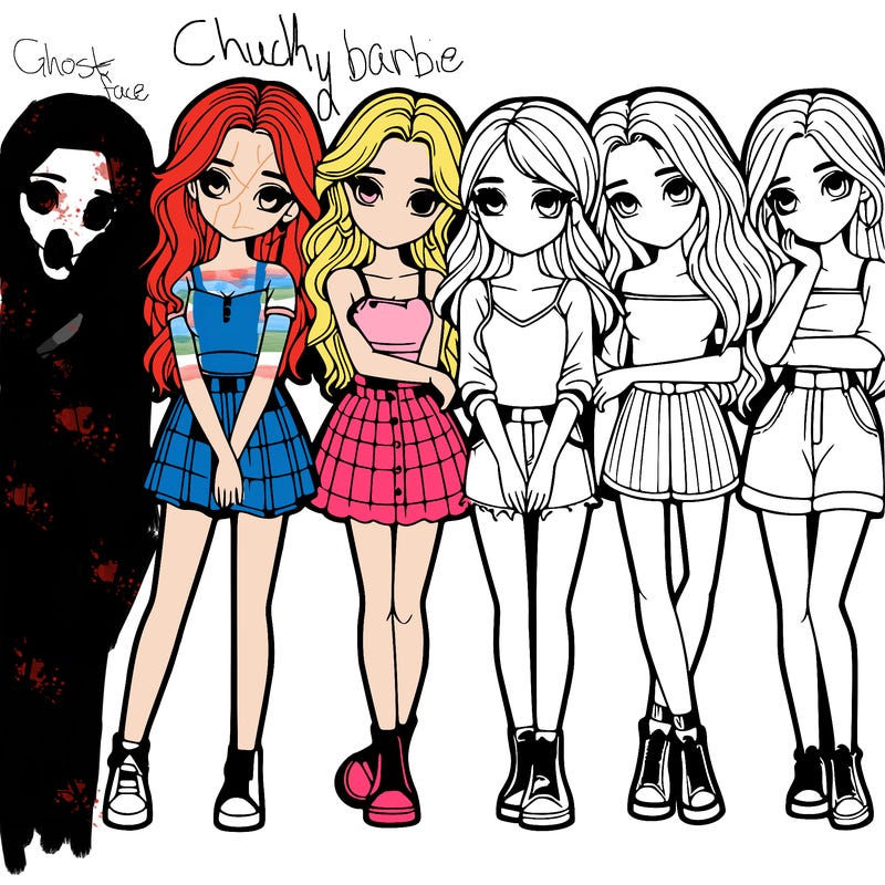 a group of girls realistic