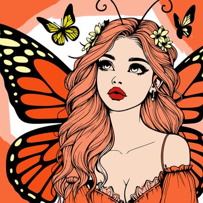 butterfly fairy realistic girl