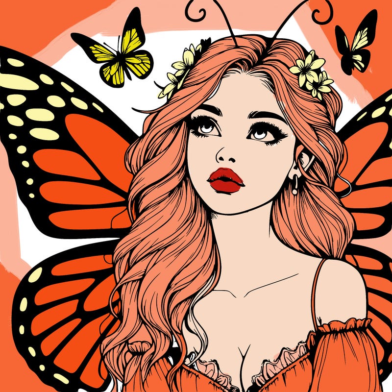butterfly fairy realistic girl