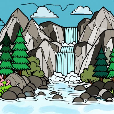 waterfall in mountain