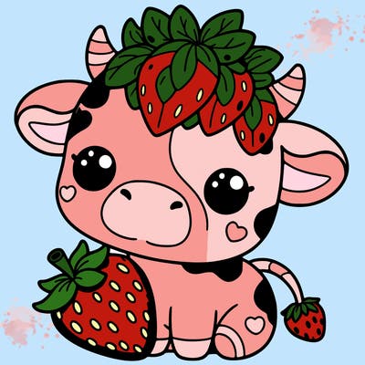 cute strawberry cow