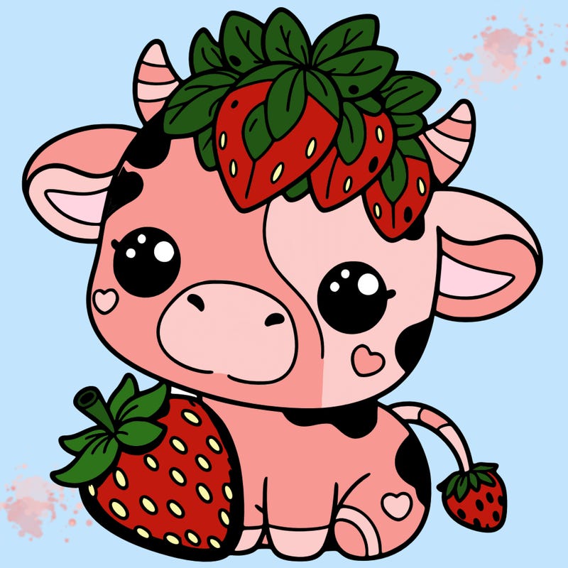 cute strawberry cow